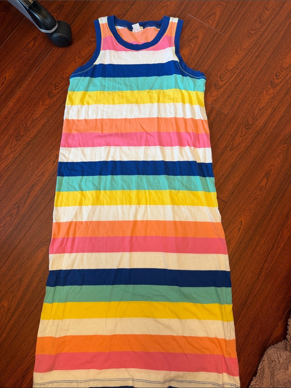 CrewCuts Sleeveless Rainbow Striped Tank Dress - Bright Multicolor
